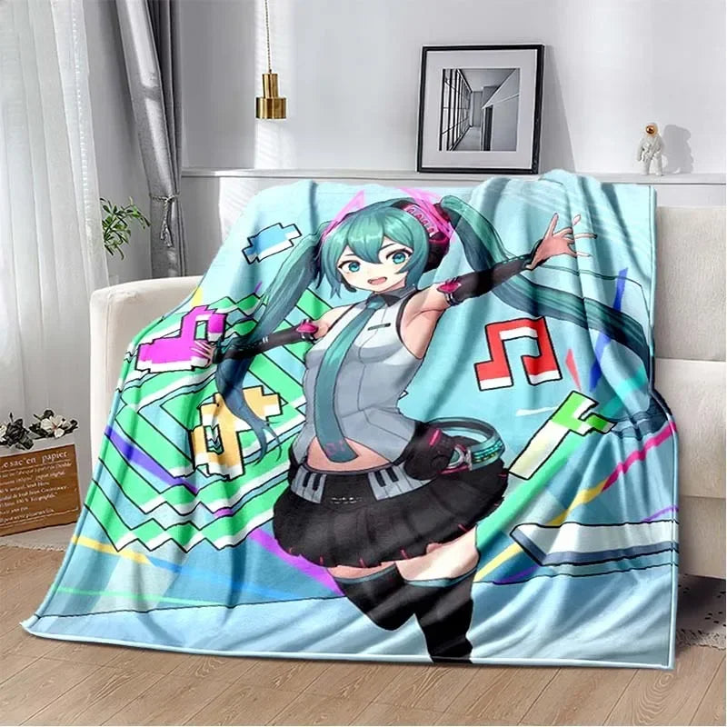 Anime Vocaloid Girl Blanket Kawaii Miku Lightweight Soft Bedspread