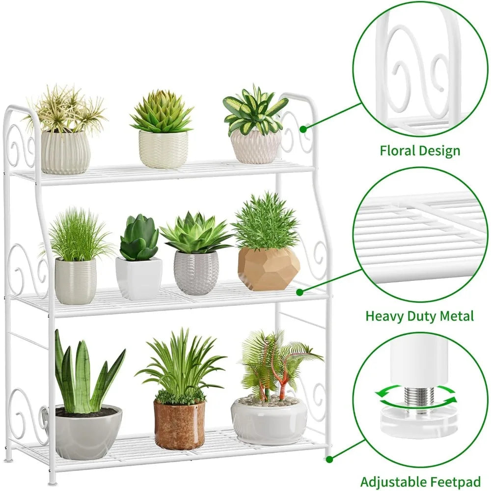 3 Tier Indoor Outdoor Plant Display Shelf Flower Pot