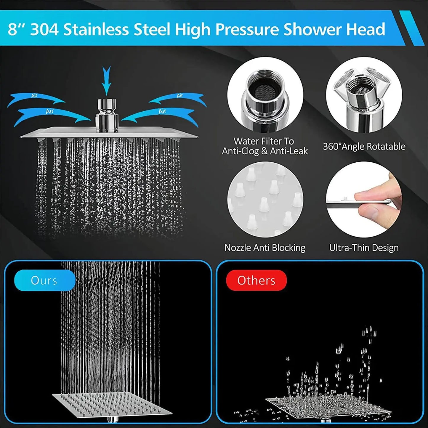 Bathroom  stainless steel pressurized  toilet top spray shower