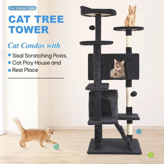 Cat Tree Multi-Level Durable Scratching Post & Cozy Fun