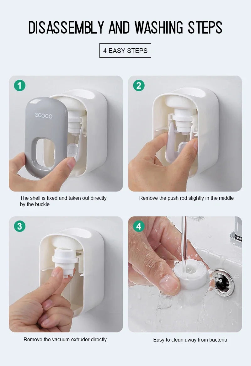 Wall Mount Stand Automatic Toothpaste Dispenser Squeezers