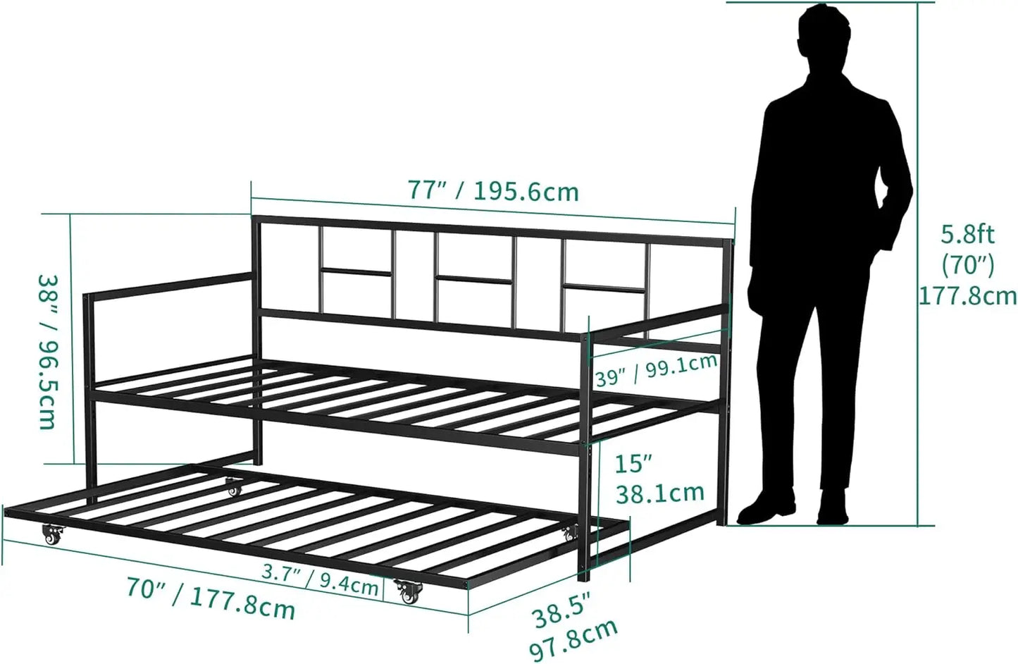 Twin Daybed with Pull Out Trundle