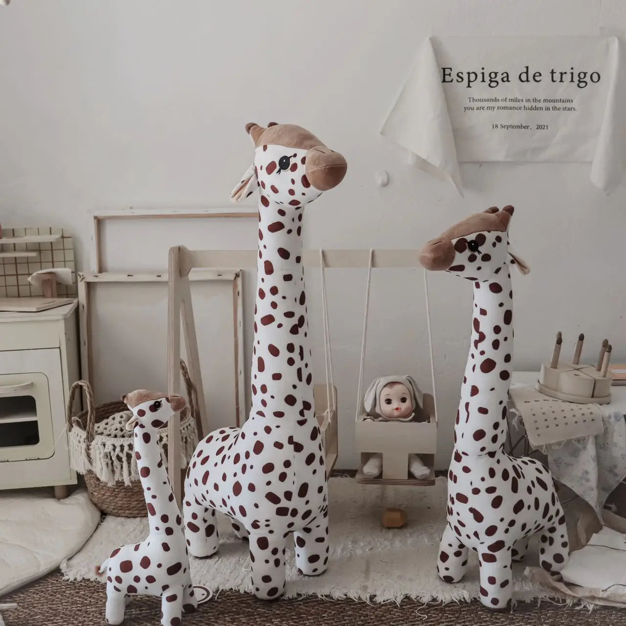 Brown Giraffe Baby Sleeping Companion Doll