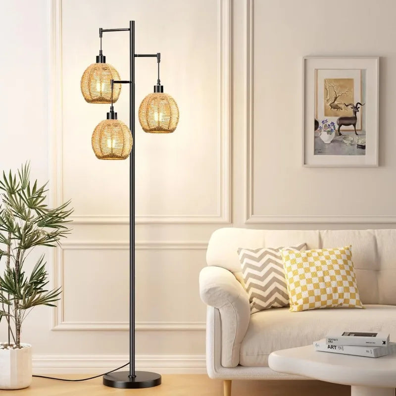 Tree Floor Lamp3-Lights Boho  Standing Lamp