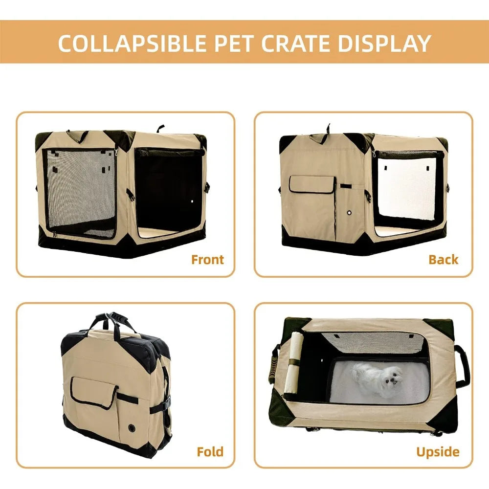 42 Inch Collapsible Dog Crate for Large Dogs