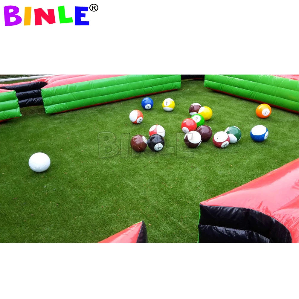 Inflatable Snooker Football Interactive Game Foot Pool Table With 16 Balls