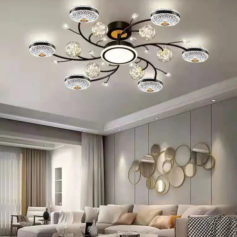 Living Room Black Ceiling Light Glass Decorative Lamps