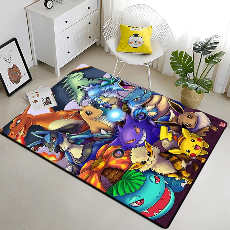 Japanese Anime Pokemon Pikachu Large Area Rug