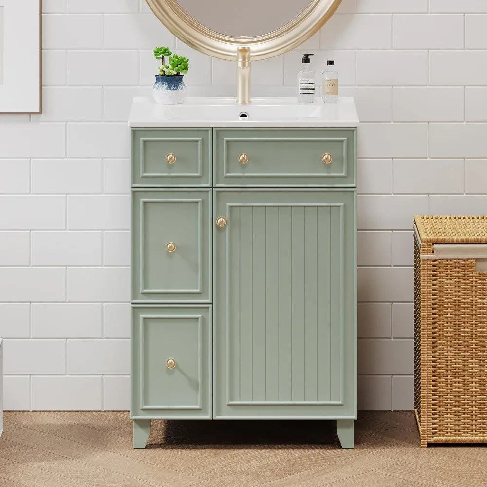 Bathroom Vanity with Sink with Two Drawers One Door