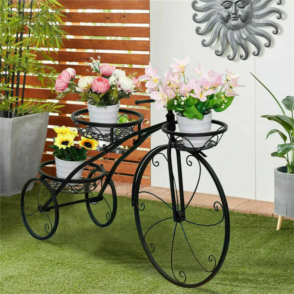 Wrought Iron 3-TierTricycle  Plant Stand