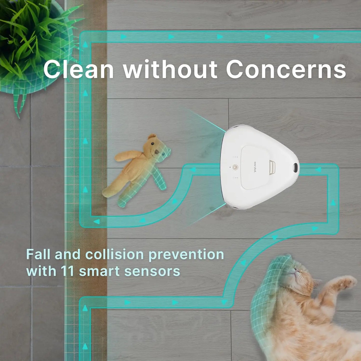 Three-Spin Ultra Quiet Smart Mopping Robot Cleaner Only