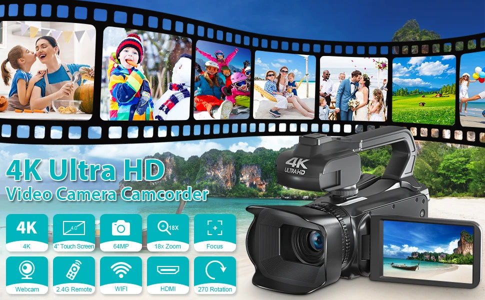 Digital Camera 4K Wifi Full HD Touch Screen Video