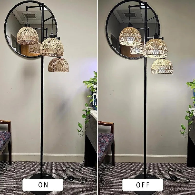 Tree Floor Lamp3-Lights Boho  Standing Lamp