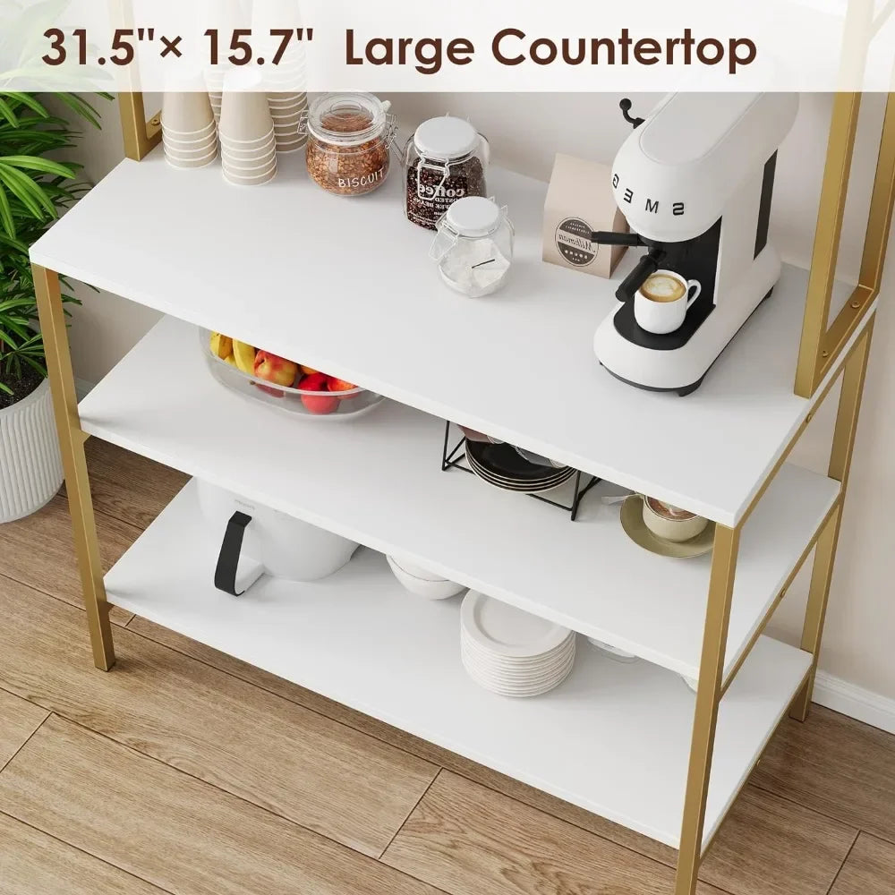 Microwave Stand Kitchen Rack With Hutch Coffee Bar With Storage