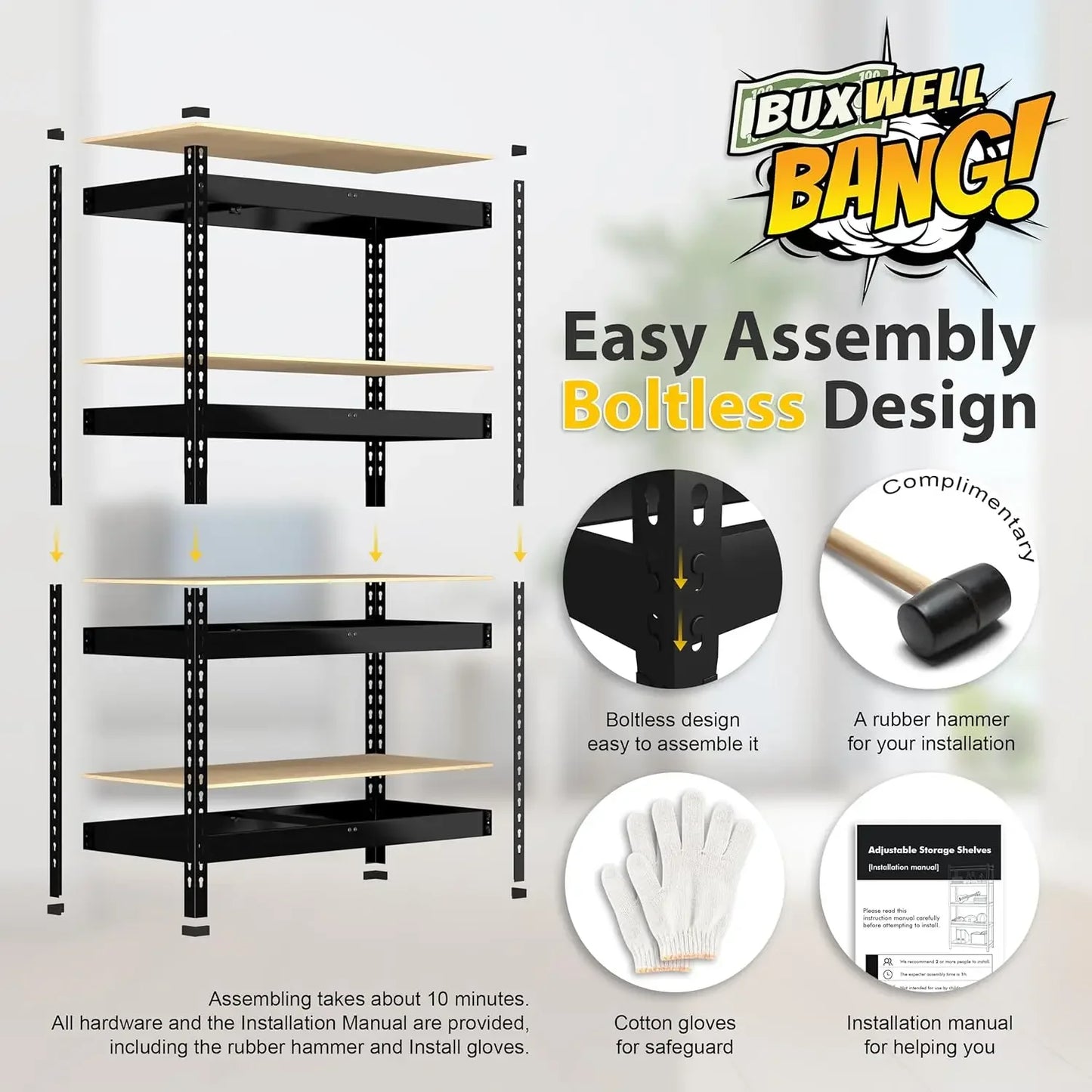 Adjustable Garage Storage Shelves Heavy Duty Shelving