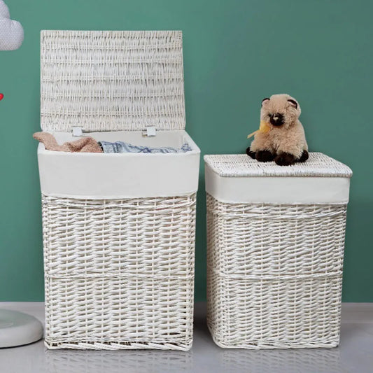 Wicker Two Hamper Set with Liners