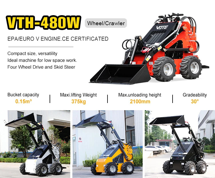 Free Shipping Epa Agricultural Wheel Skid Steer Loader