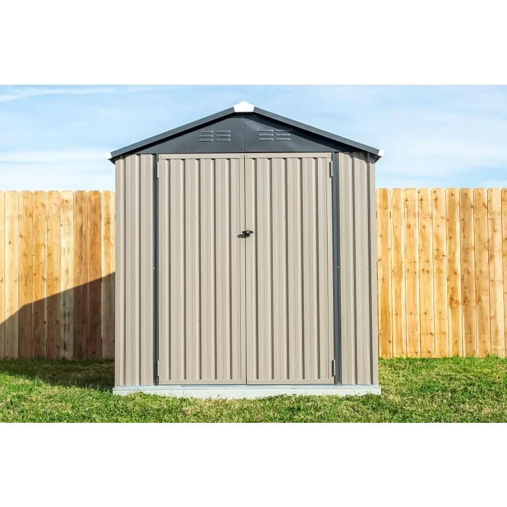 Outdoor Storage Shed with Swinging Double Lockable Doors