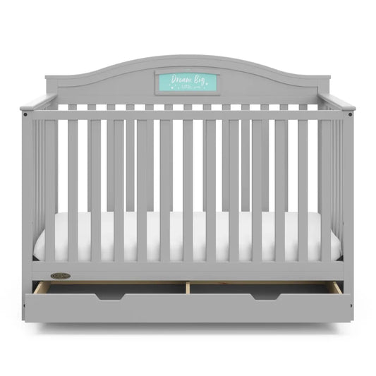 5-in-1 Convertible Baby Crib with Drawer