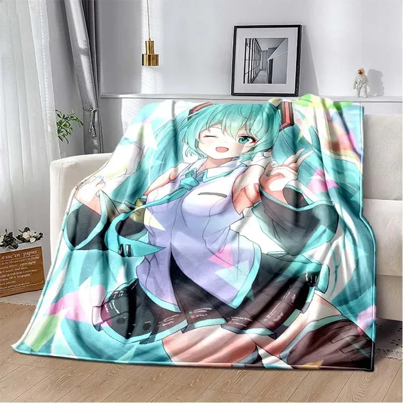 Anime Vocaloid Girl Blanket Kawaii Miku Lightweight Soft Bedspread