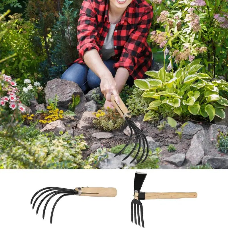 Dual Use Small Farm Garden Tools Weeding Rake