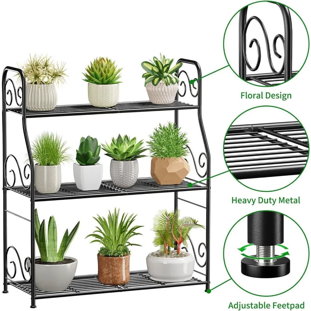 3 Tier Indoor Outdoor Plant Display Shelf Flower Pot