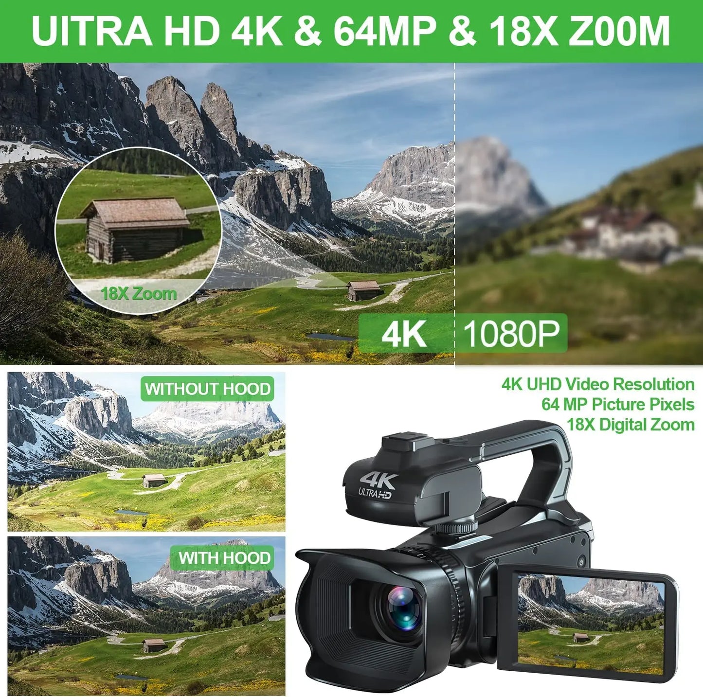 Digital Camera 4K Wifi Full HD Touch Screen Video