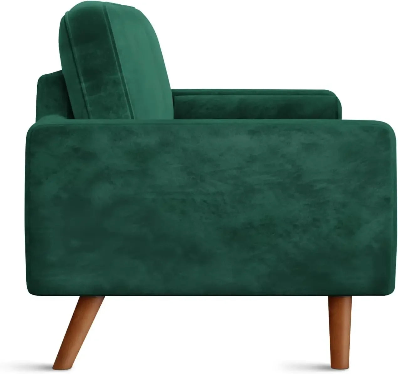 Green Velvet Couch with Tufted Seat Mid Century