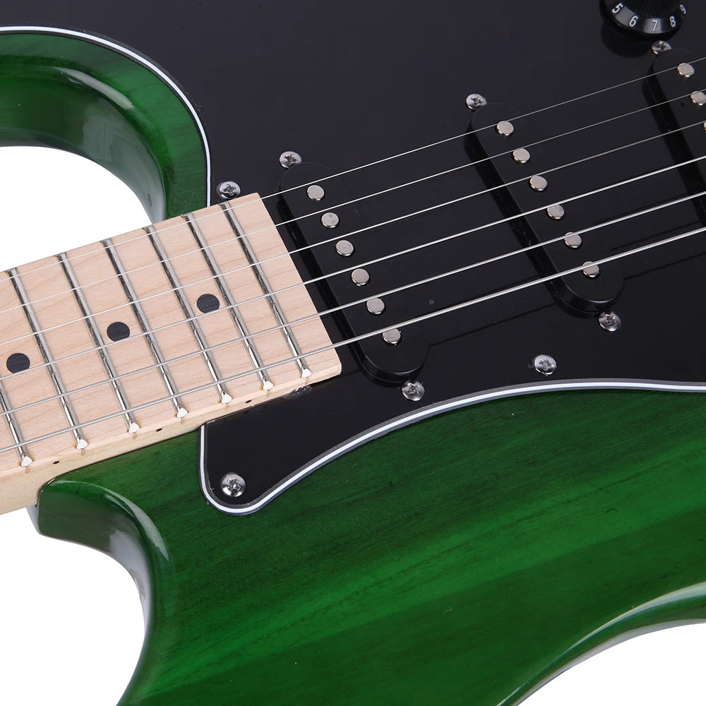 Electric Guitar Kit with Black Pickguard Green