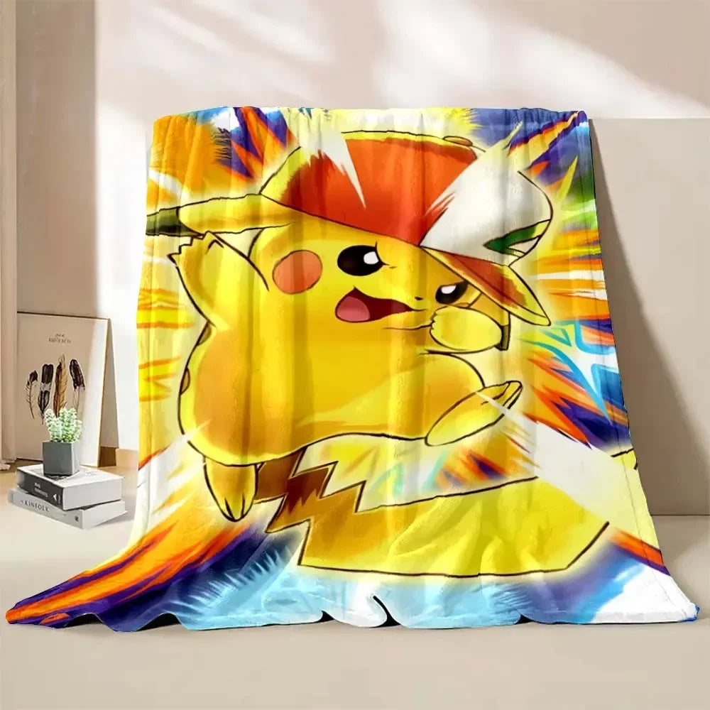 Poke-mon Pikachu Anime Blanket Bedspread