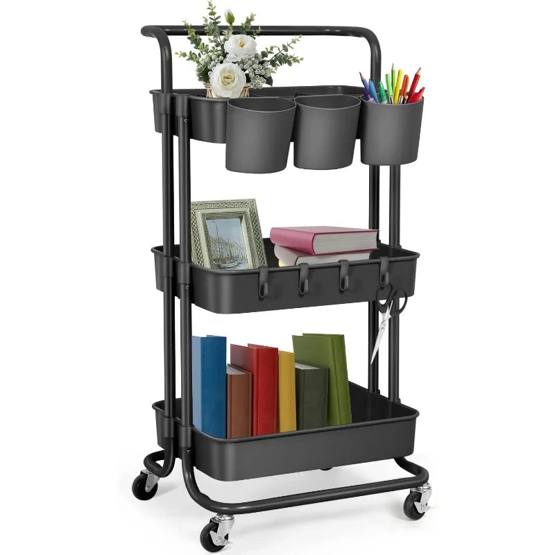 3 Tier Rolling Storage Cart with Wheels