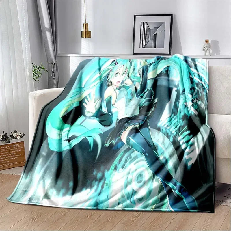 Anime Vocaloid Girl Blanket Kawaii Miku Lightweight Soft Bedspread