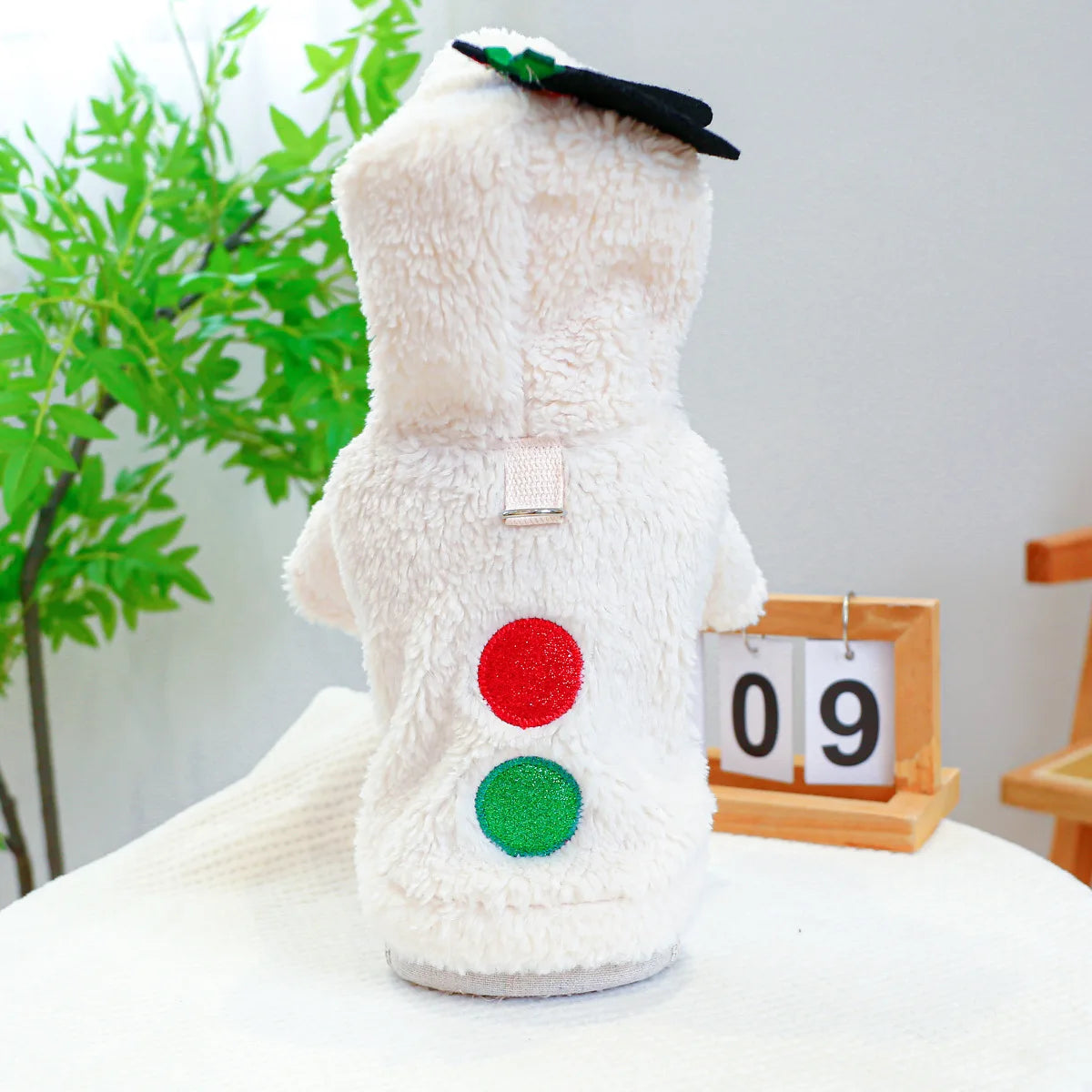 Pet Lamb Fleece Christmas Snowman Coat, Cat Clothing