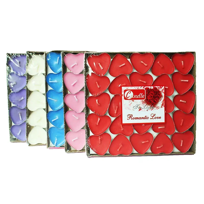 50pcs Heart Aromatherapy Smokeless Candle