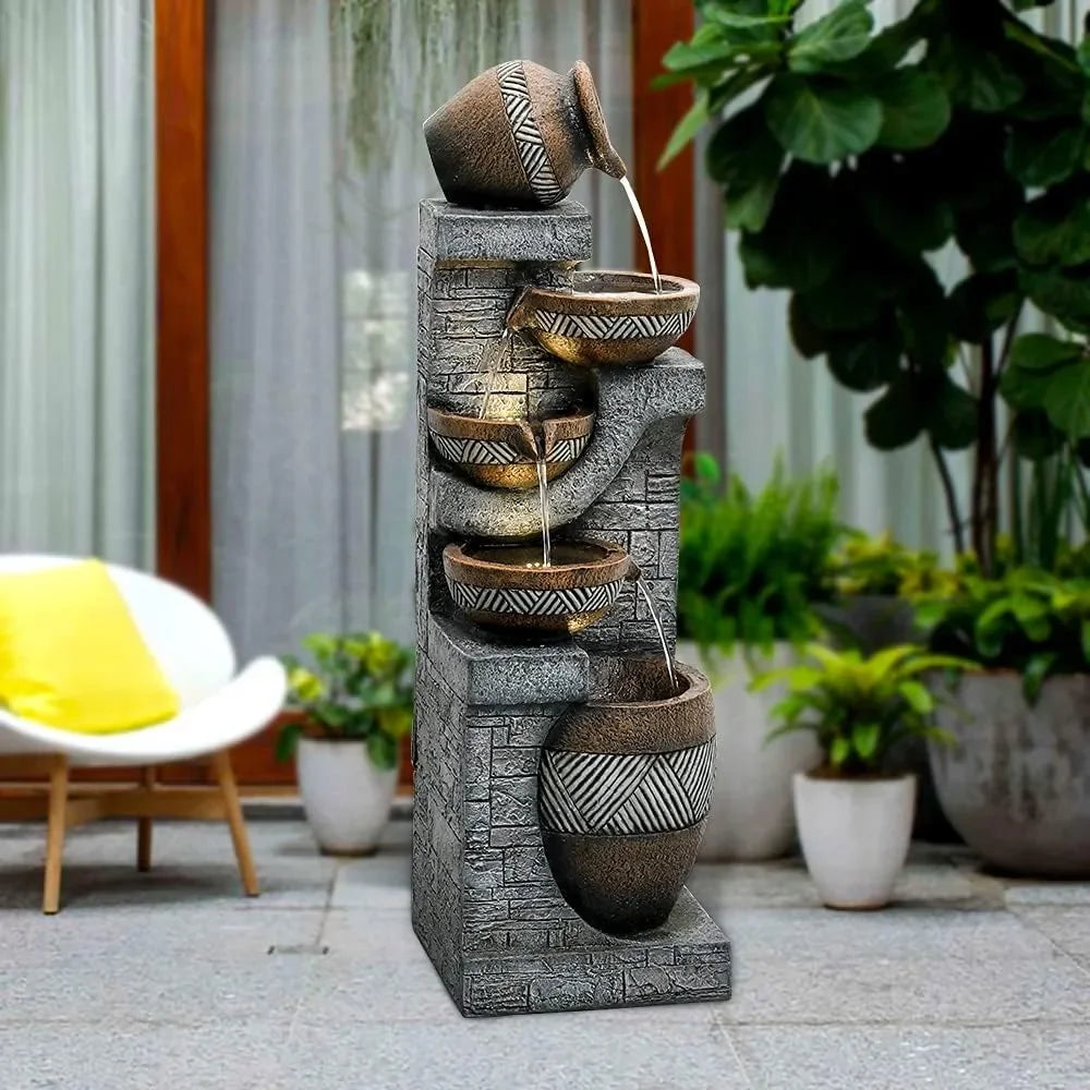 5-story indoor/outdoor  floor standing stacked garden fountain