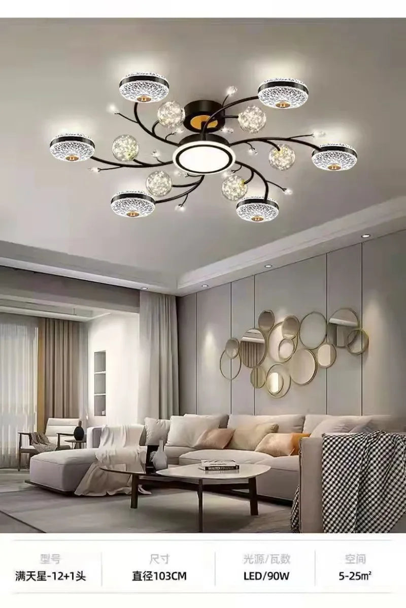 Living Room Black Ceiling Light Glass Decorative Lamps