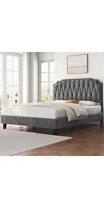 Queen Size Bed Frame With 2 USB Charging Station/Port