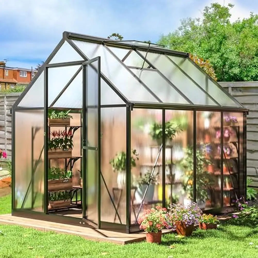 Aluminum Polycarbonate Greenhouse Walk-in Outdoor Garden Kit