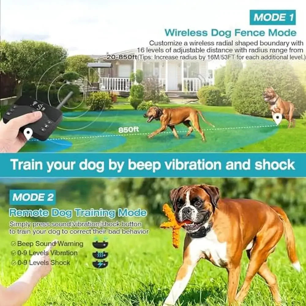 Wireless Electric Dog Fence System With Training Collar