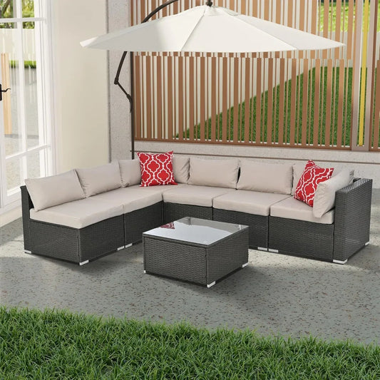 Patio Sectional Furniture Set Wicker