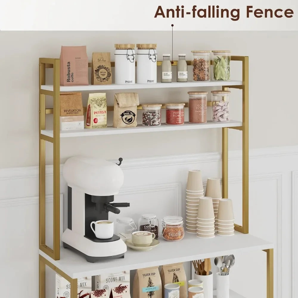 Microwave Stand Kitchen Rack With Hutch Coffee Bar With Storage