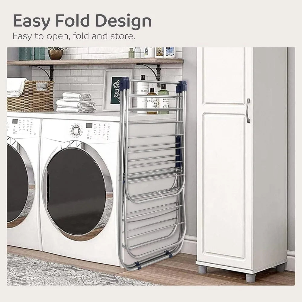 Foldable - 2 Level Stainless Steel Laundry Drying Rack