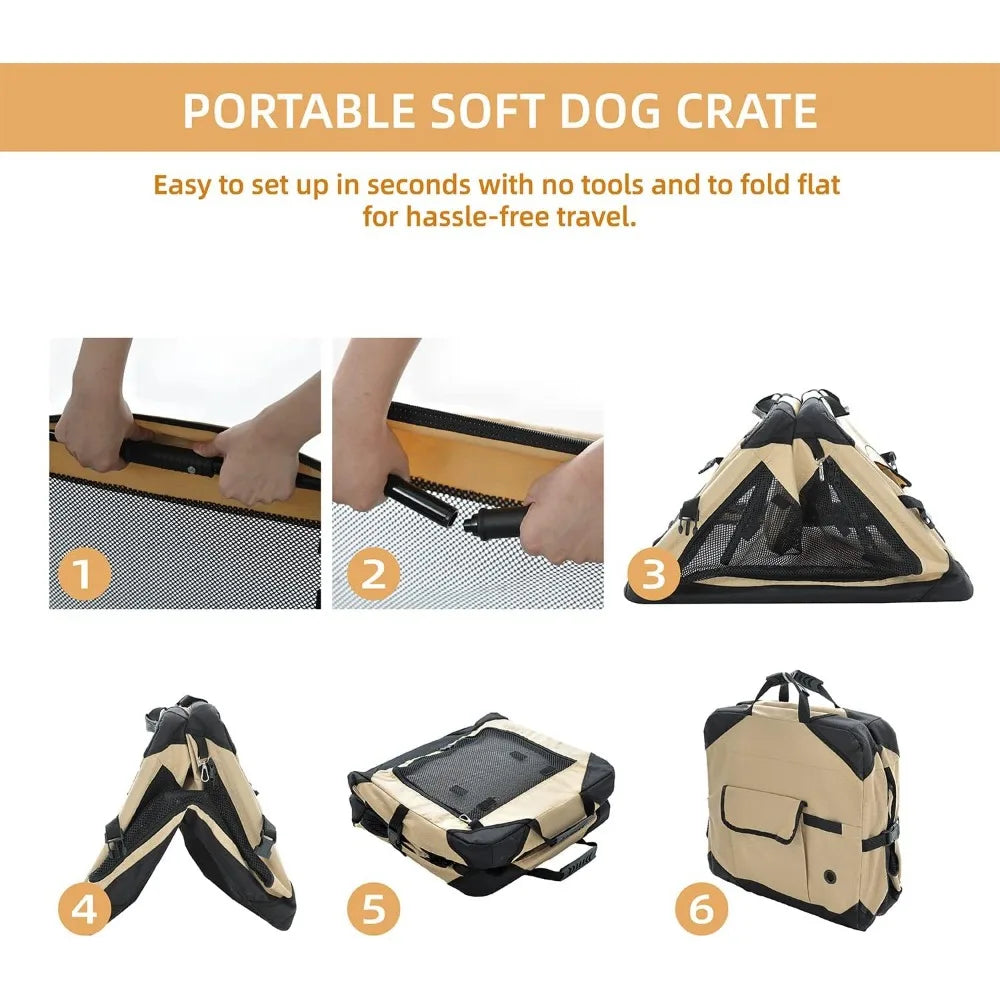 42 Inch Collapsible Dog Crate for Large Dogs