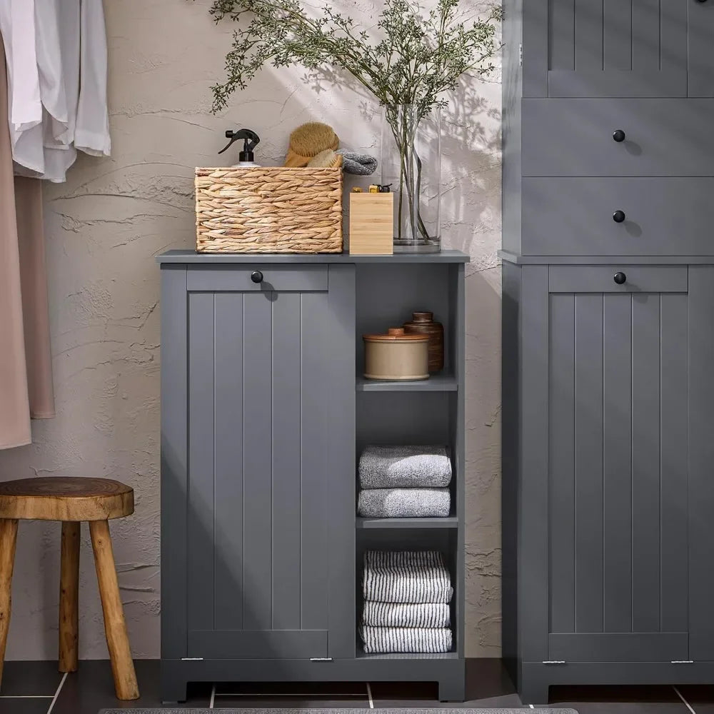 Tilt-Out Laundry Hamper, Bathroom Storage Cabinet with Drawer