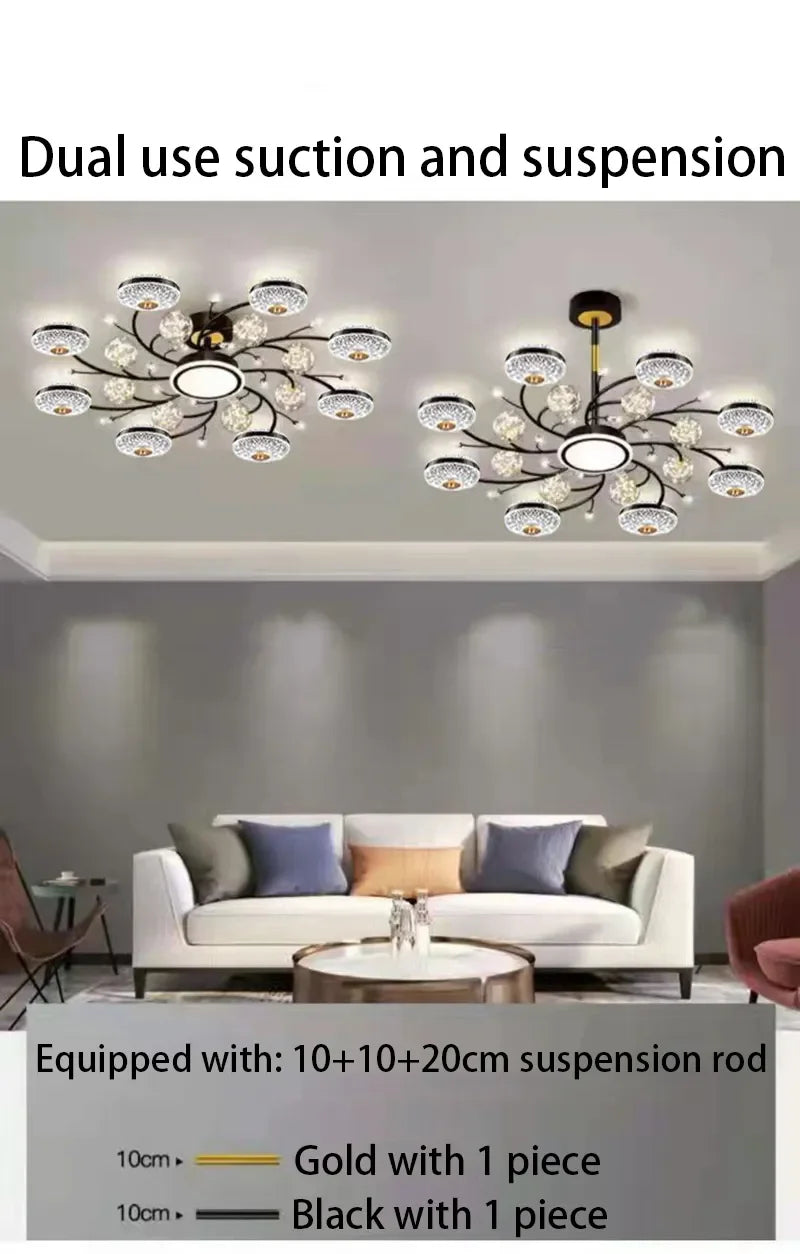 Living Room Black Ceiling Light Glass Decorative Lamps