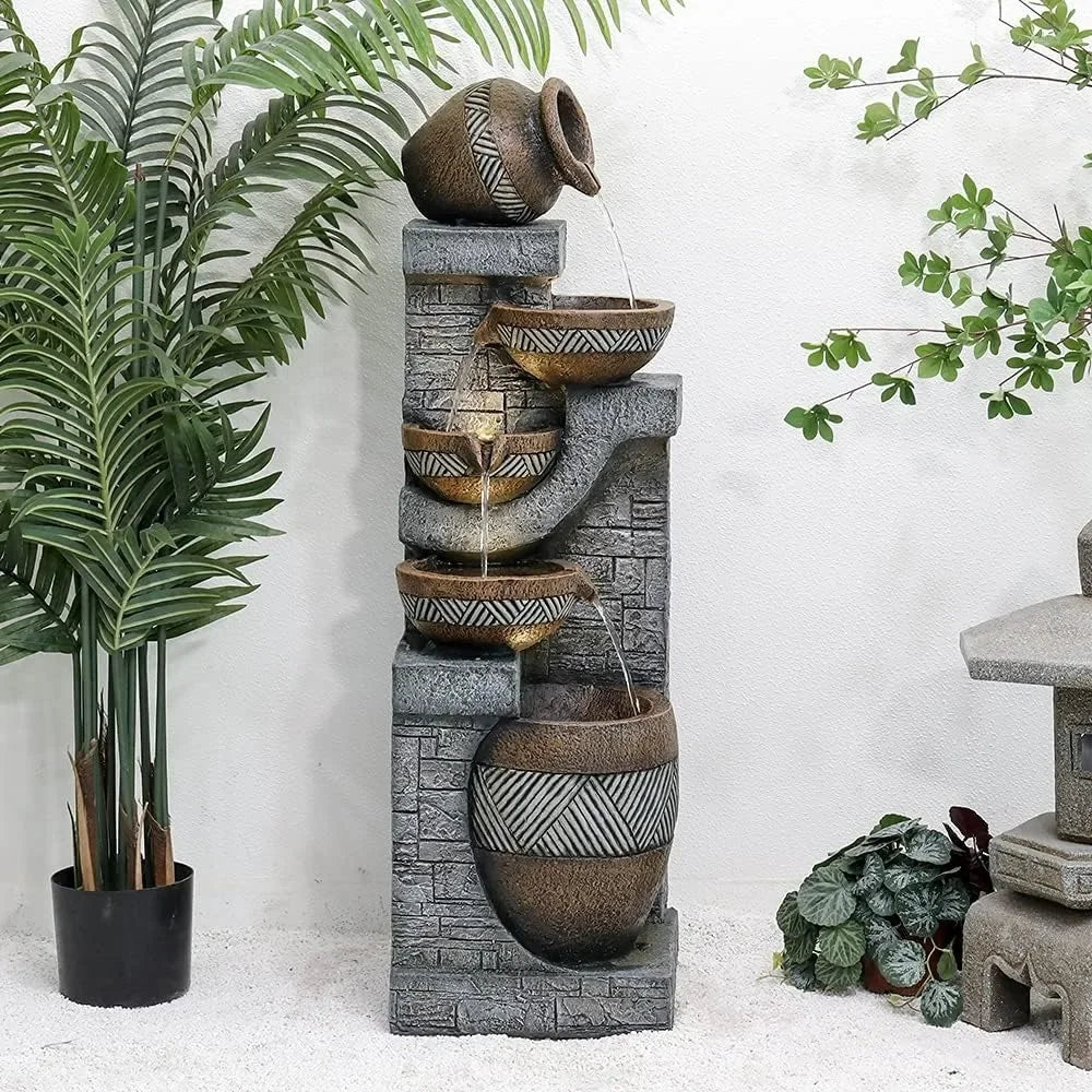 5-story indoor/outdoor  floor standing stacked garden fountain