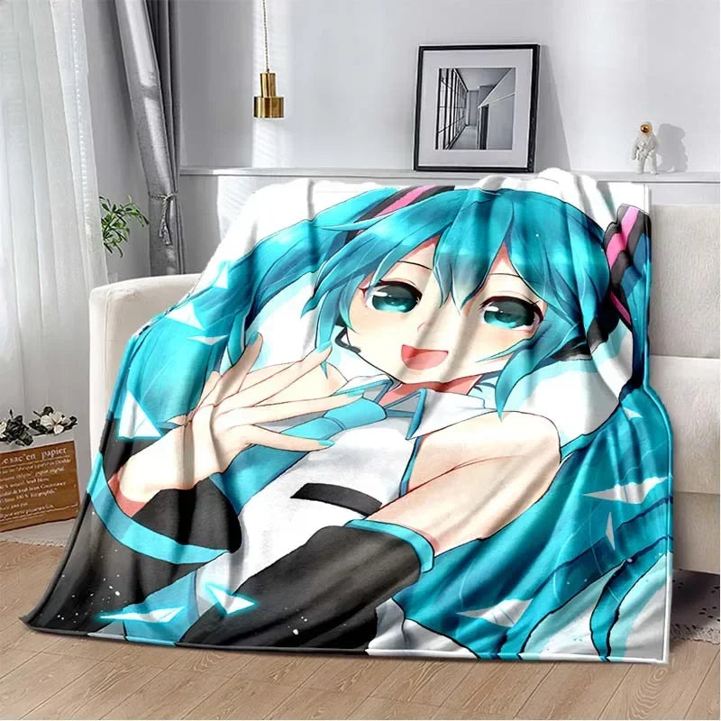 Anime Vocaloid Girl Blanket Kawaii Miku Lightweight Soft Bedspread