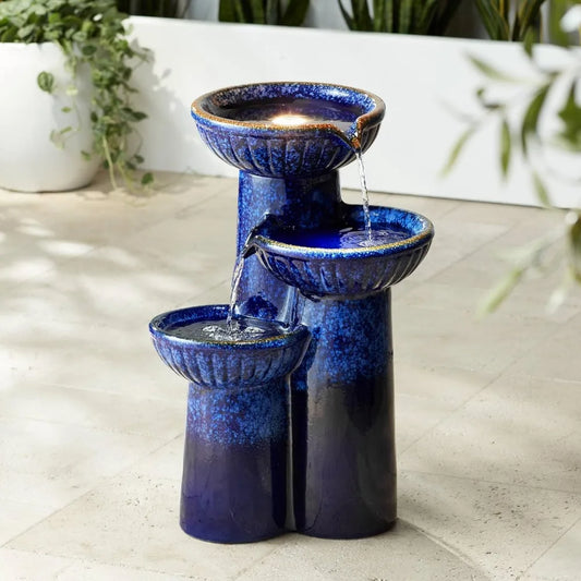 3 Bowl Modern Outdoor Water Fountain  for Backyard Garden Patio