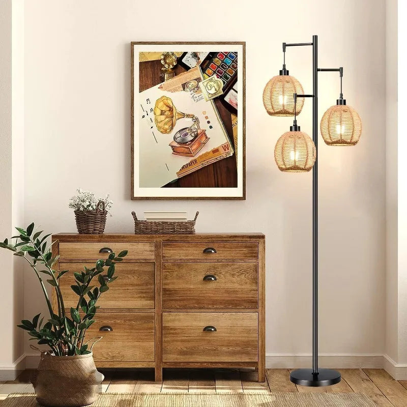 Tree Floor Lamp3-Lights Boho  Standing Lamp