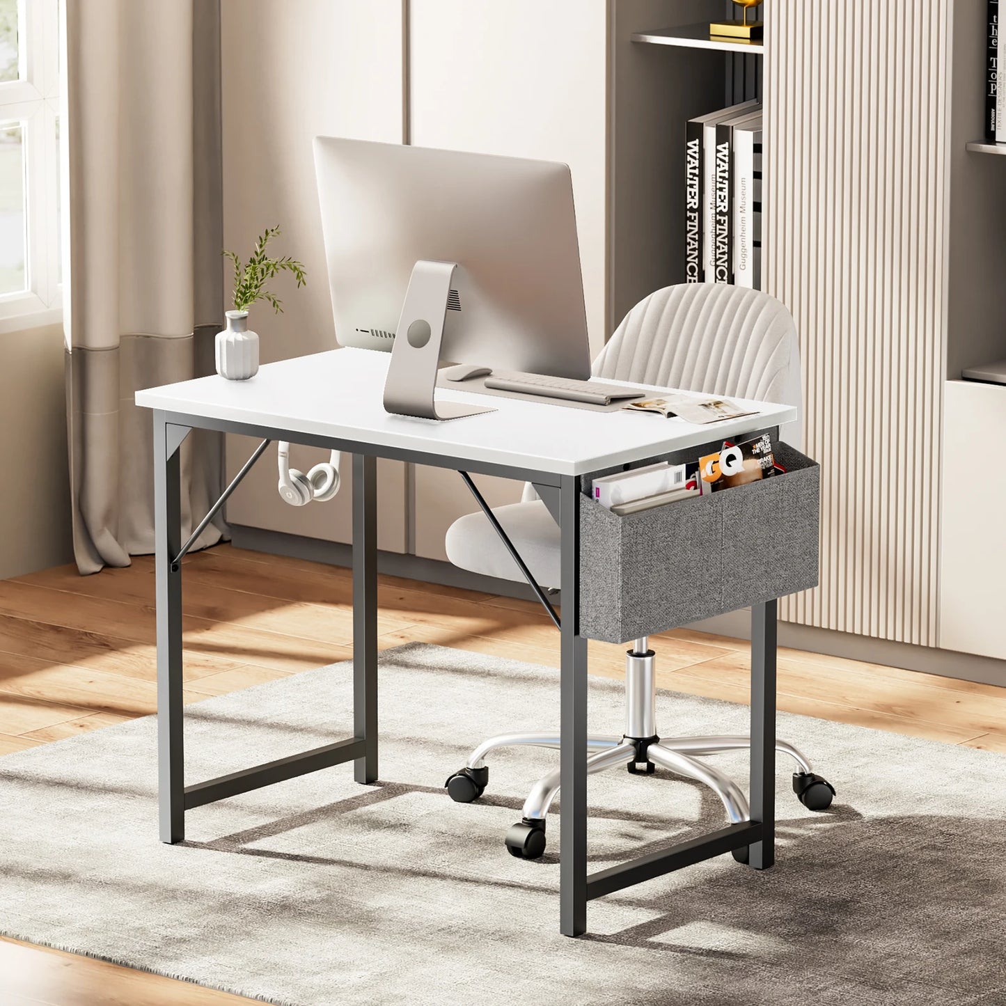 Writing Study Office Table  with Side Bag Headphone Hook